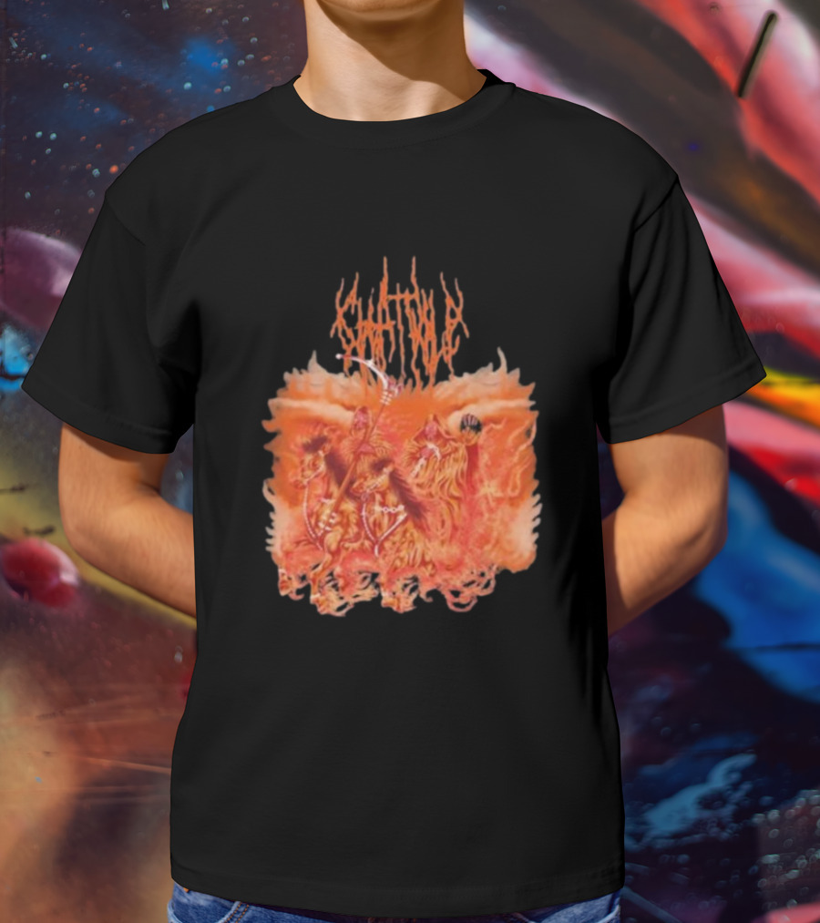 Chat Pile Fiery Orange Gothic Inferno T-Shirt