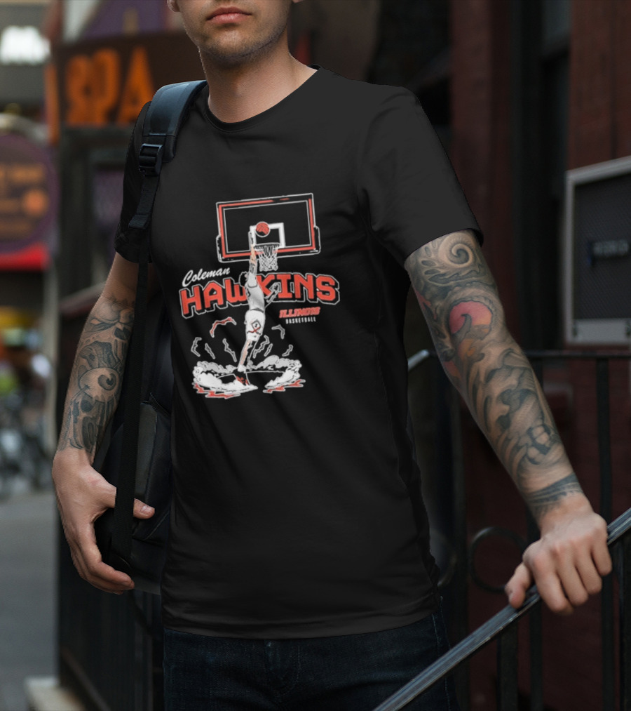 Coleman Hawkins Illinois Basketball Dunk T-Shirt