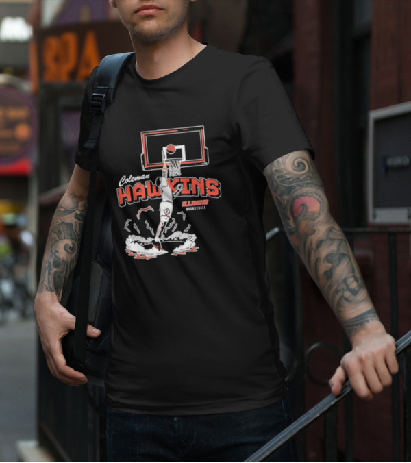 Coleman Hawkins Illinois Basketball Dunk T-Shirt