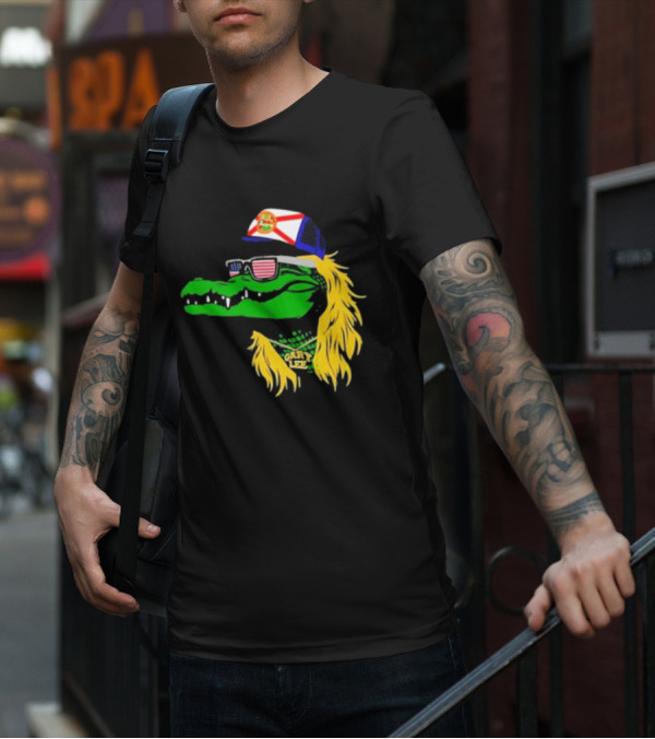 Conservativeant Wearing Gary Lee Gator With Trucker Hat And Sunglasses T-Shirt