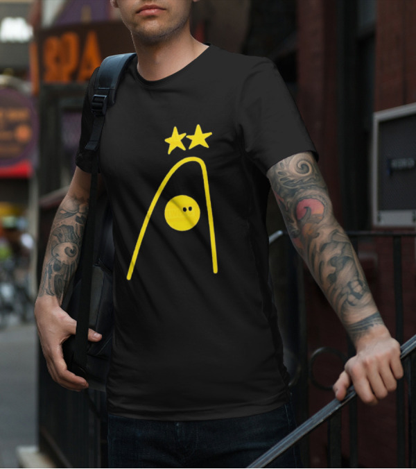 Dandies Badge Fitbatweets Yellow Stars Icon With Curve And Circle T-Shirt