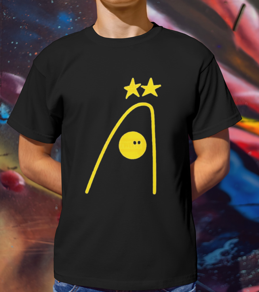 Dandies Badge Fitbatweets Yellow Stars Icon With Curve And Circle T-Shirt