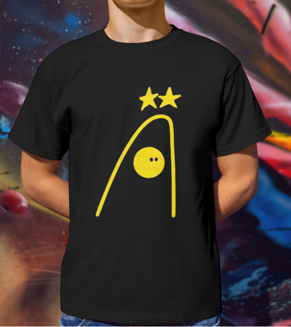 Dandies Badge Fitbatweets Yellow Stars Icon With Curve And Circle T-Shirt
