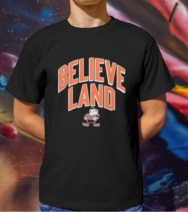 Believeland Cleveland Browns Brownie Football T-Shirt