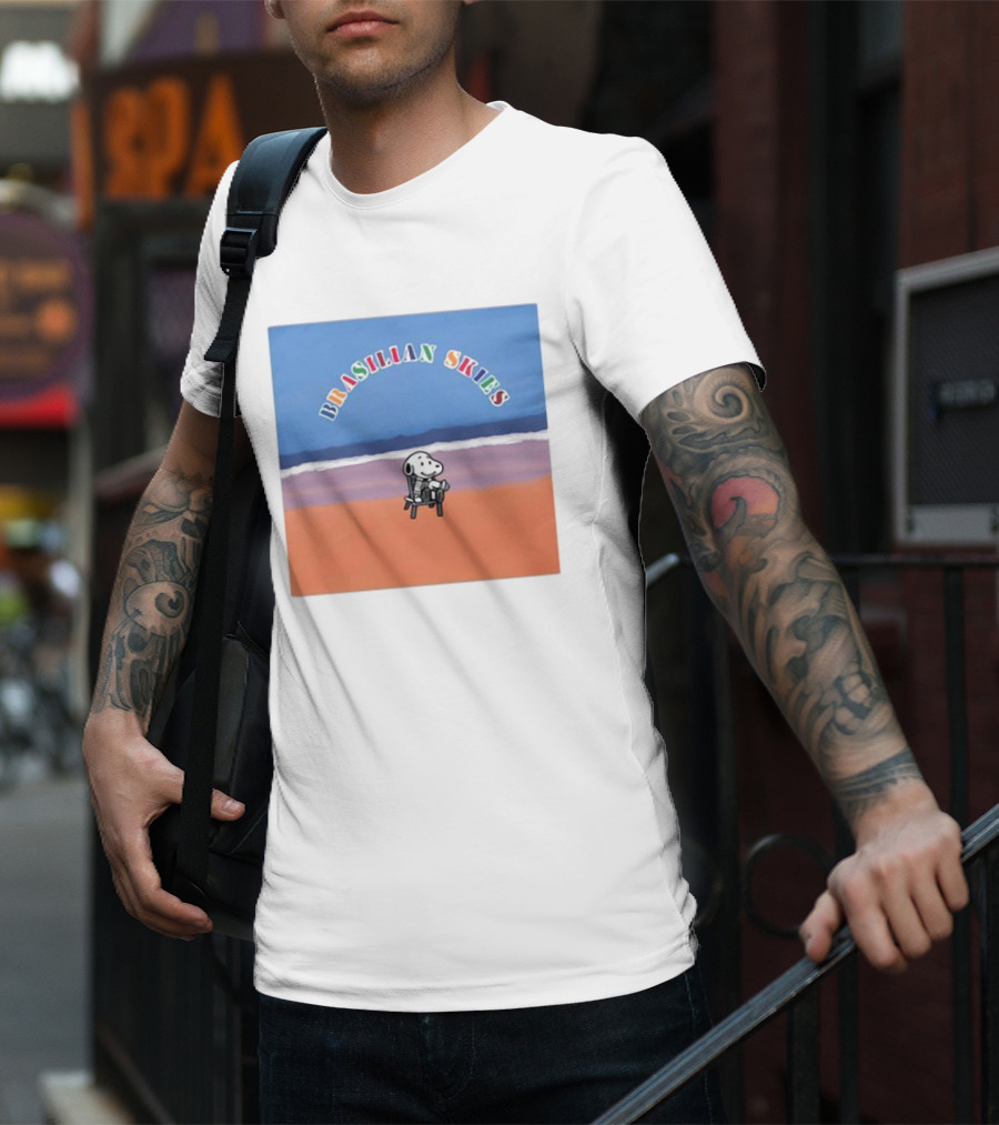 Brasilian Skies Snoopy Beach Scene T-Shirt