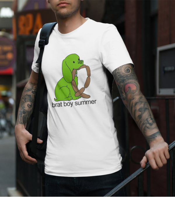 Brat Boy Summer Green Dog Sausage Chain T-Shirt