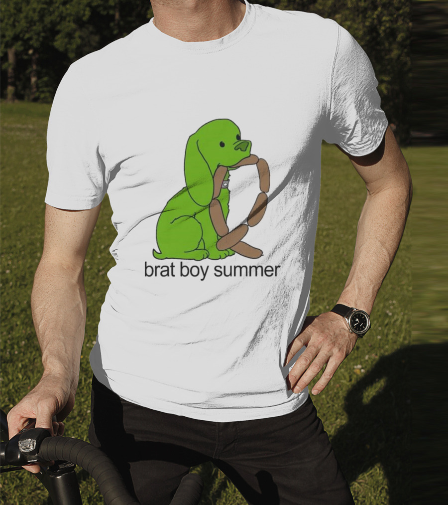 Brat Boy Summer Green Dog Sausage Chain T-Shirt