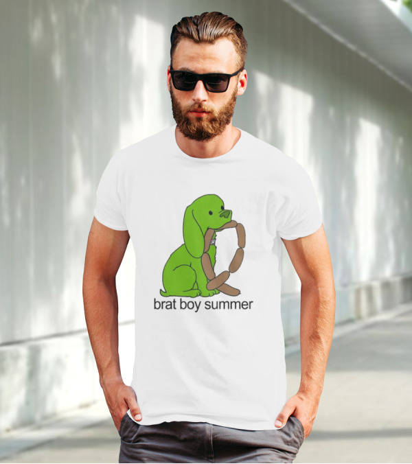 Brat Boy Summer Green Dog Sausage Chain T-Shirt