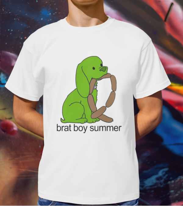 Brat Boy Summer Green Dog Sausage Chain T-Shirt