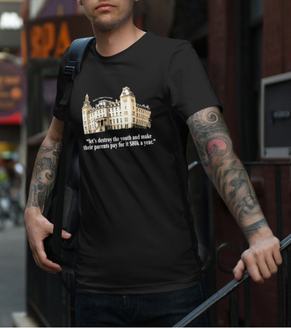 Bricks N Papers University Let’s Destroy The Youth And Make Their Parents Pay For It $80k A Year T-Shirt