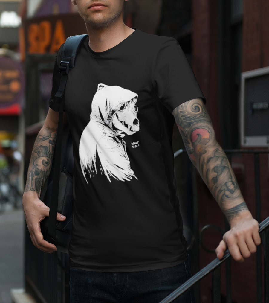 Massive Faceart What Mask Hooded Skull T-Shirt