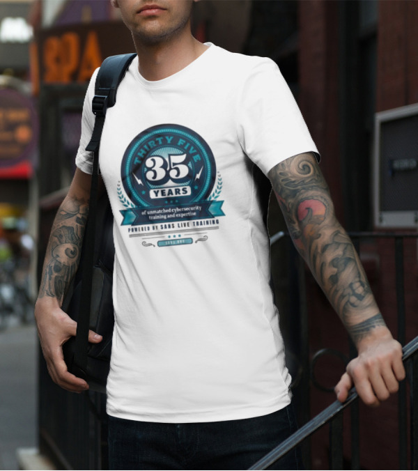 THIRTY FIVE 35 Years Of Unmatched Cybersecurity Training And Expertise Powered By SANS Live Training 100% OPC T-Shirt