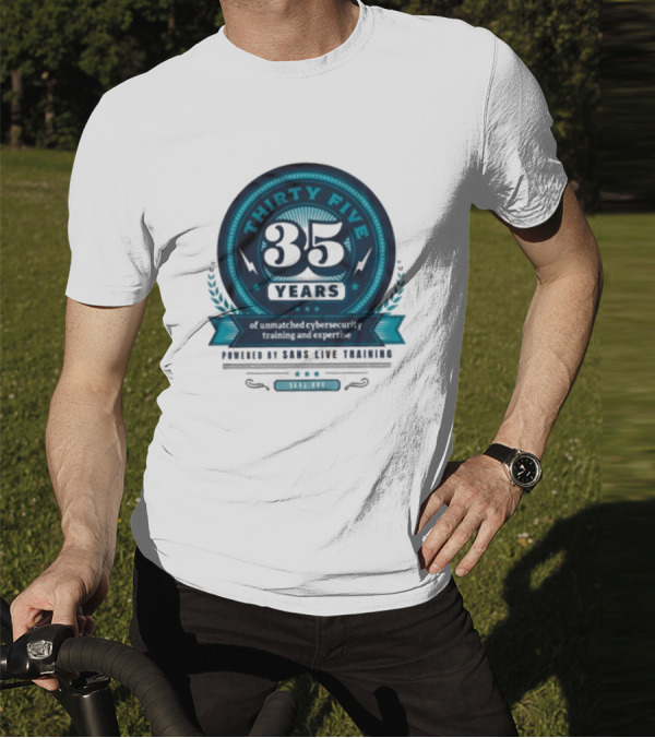 THIRTY FIVE 35 Years Of Unmatched Cybersecurity Training And Expertise Powered By SANS Live Training 100% OPC T-Shirt