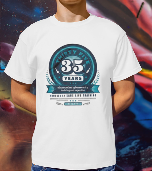 THIRTY FIVE 35 Years Of Unmatched Cybersecurity Training And Expertise Powered By SANS Live Training 100% OPC T-Shirt