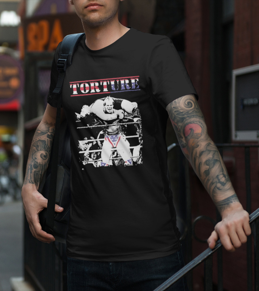 Torture Wrestling Sucks Collab Patriotic Wrestler Carrying Opponent T-Shirt