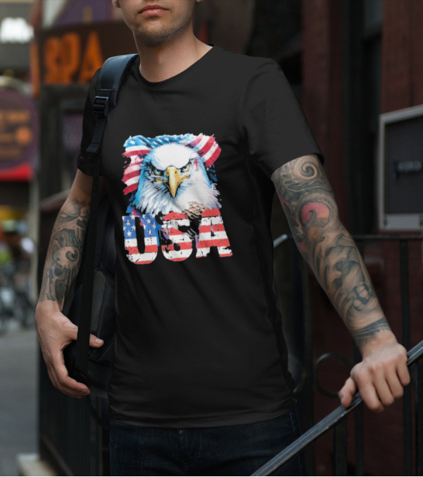 USA Patriot Eagle American Flag T-Shirt