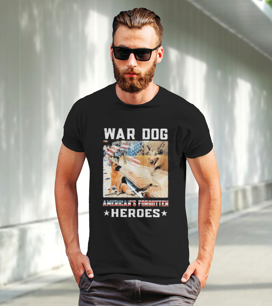 War Dog American's Forgotten Heroes Flags And German Shepherd T-Shirt