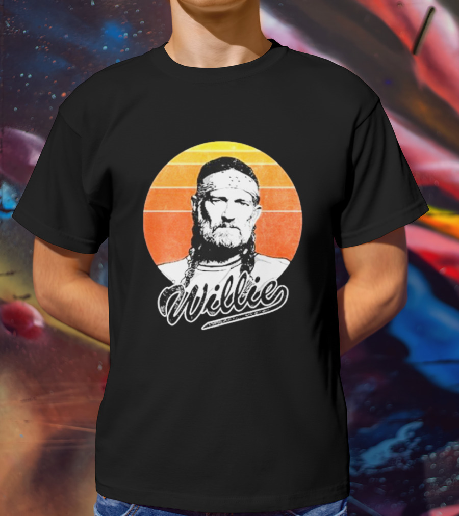 Willie Nelson Vintage Sunset Circle T-Shirt