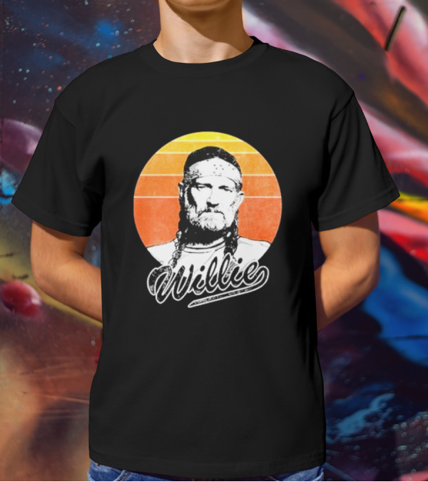 Willie Nelson Vintage Sunset Circle T-Shirt