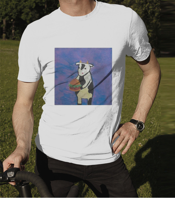 Leanbeefpatty Cow Holding Burger Carnivorous Beef T-Shirt