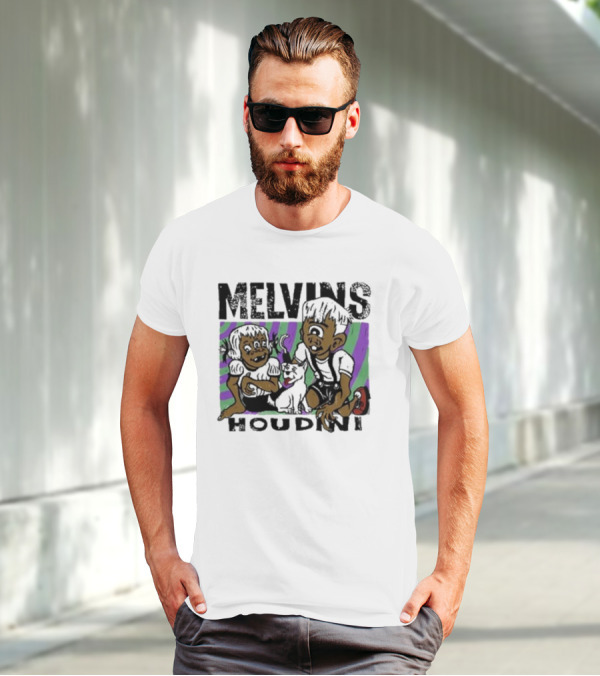 Melvins Houdini Cartoon Kids With Cat T-Shirt