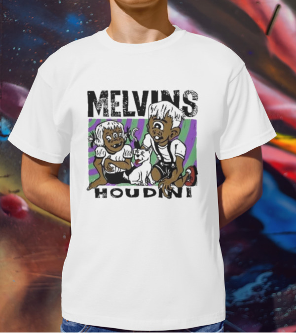 Melvins Houdini Cartoon Kids With Cat T-Shirt