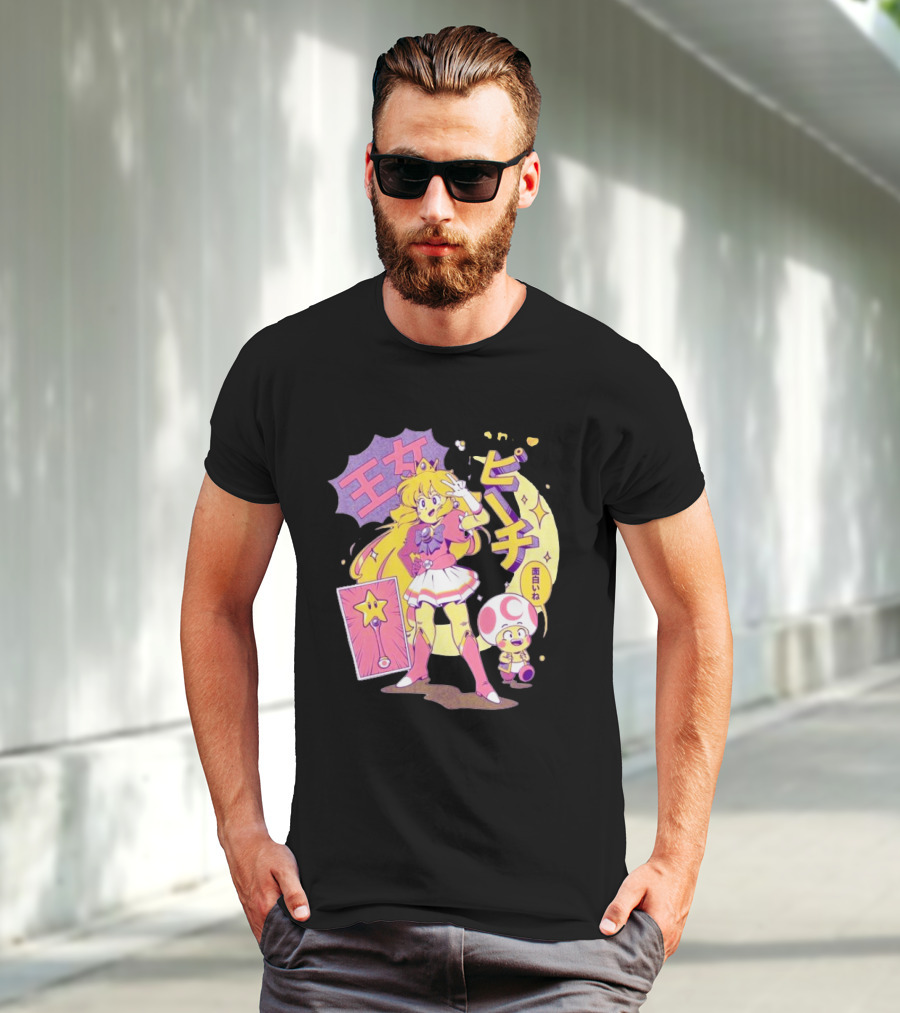 Sailor Moon Peach Toad Ilustrata Mario Princesses T-Shirt