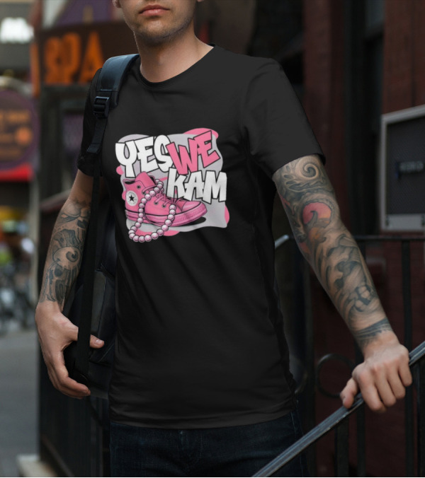 Yes We Kam Pink Boot Pearl Converse Sneaker T-Shirt