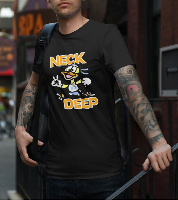 Neck Deep Duck ND Peace Sign Retro Basketball Style T-Shirt