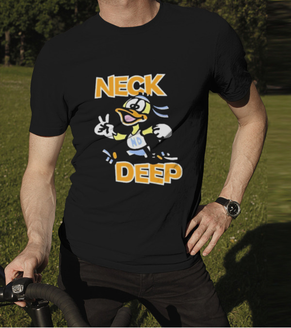 Neck Deep Duck ND Peace Sign Retro Basketball Style T-Shirt
