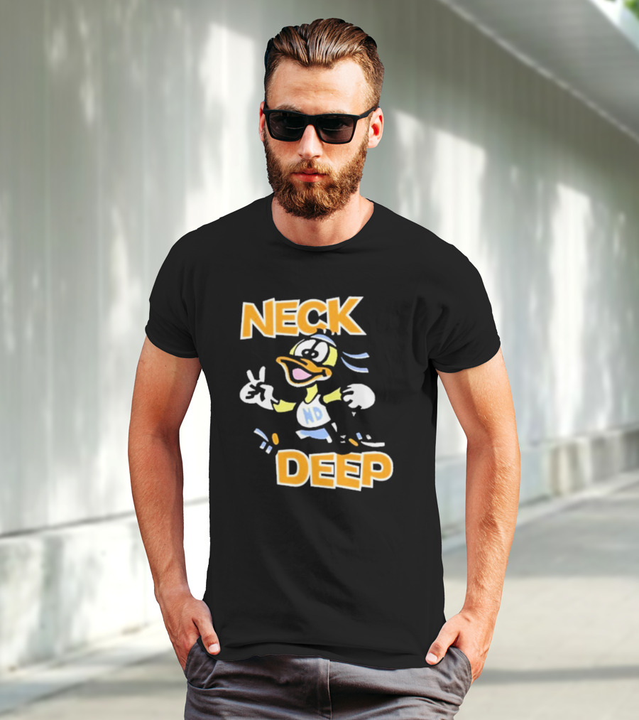 Neck Deep Duck ND Peace Sign Retro Basketball Style T-Shirt
