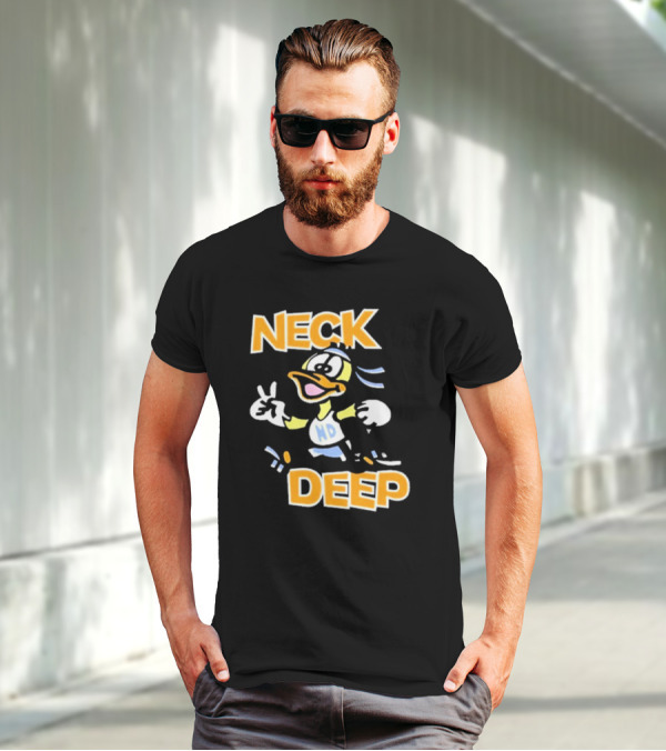 Neck Deep Duck ND Peace Sign Retro Basketball Style T-Shirt