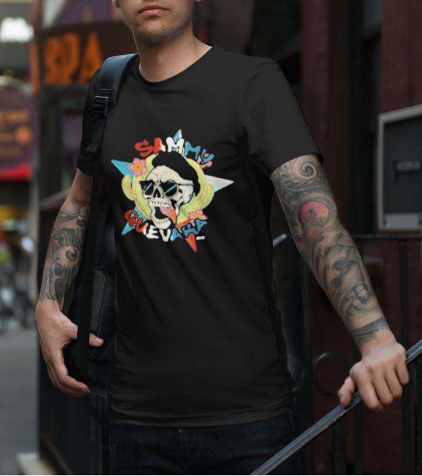 Sammy Guevara Skull With Sunglasses And Colorful Star T-Shirt
