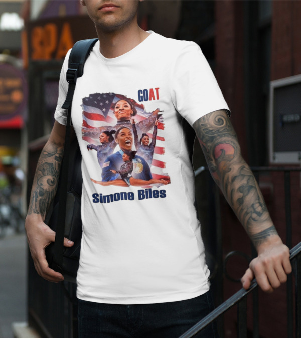 Simone Biles GOAT American Flag T-Shirt