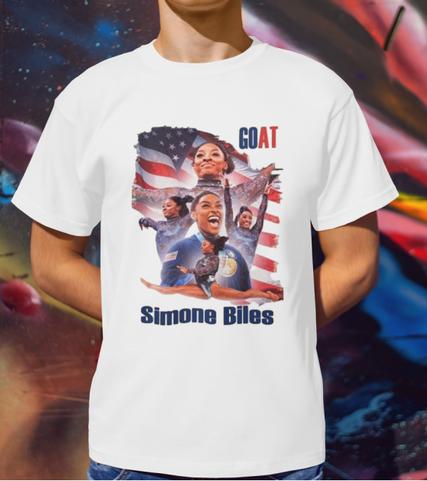 Simone Biles GOAT American Flag T-Shirt