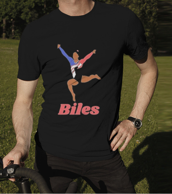 Biles Gymnastics Athlete In Flag Colors T-Shirt