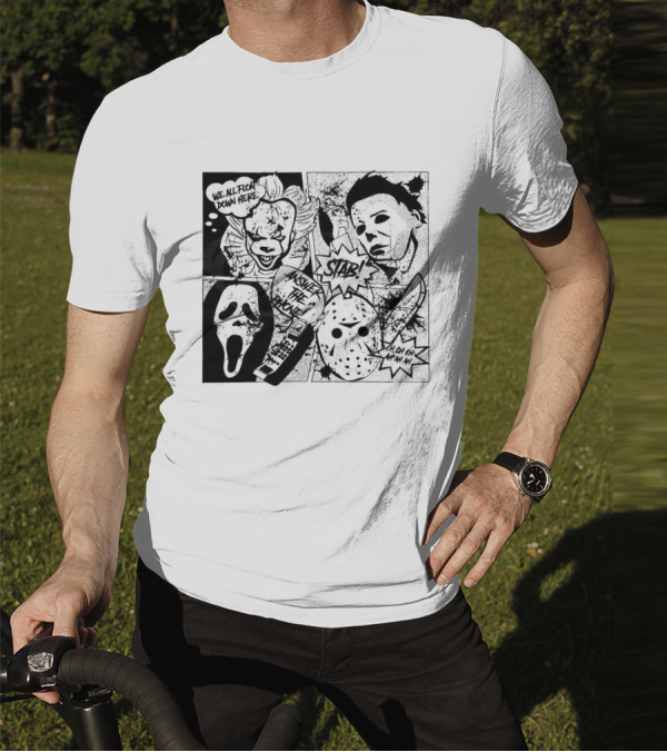 Horror Icons Mashup: We All Float Down Here Answer The Phone Stab Oh Oh Oh Wh Wh Wh T-Shirt