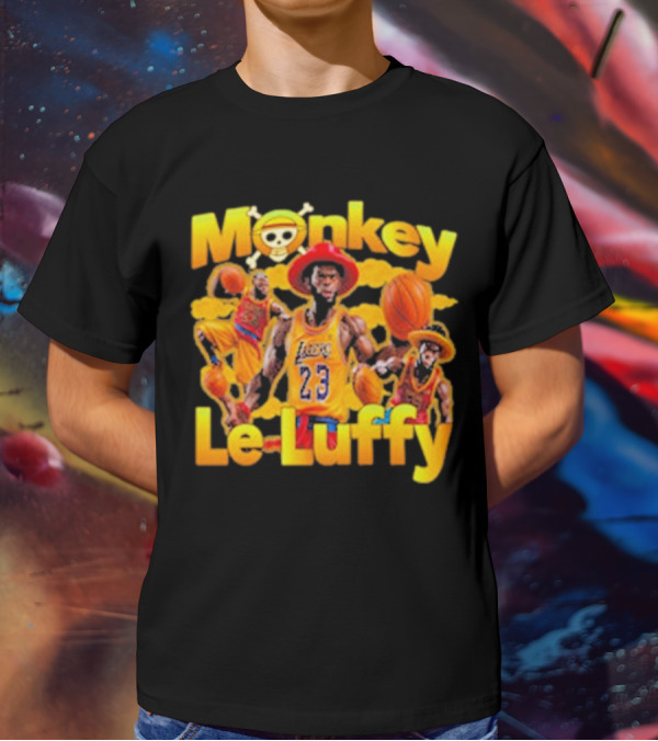 Monkey Le Luffy Lakers Basketball Crossbones Hat T-Shirt