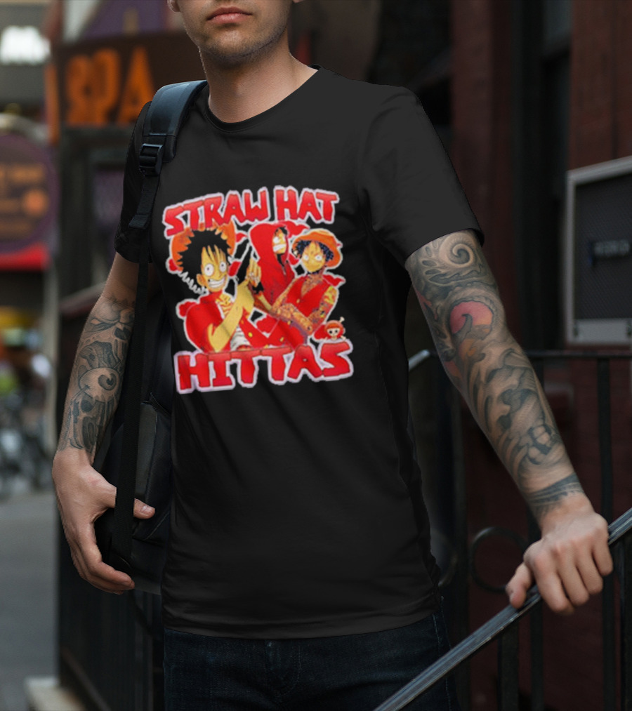 Straw Hat Hittas Monkey Luffy Anime Crossover T-Shirt
