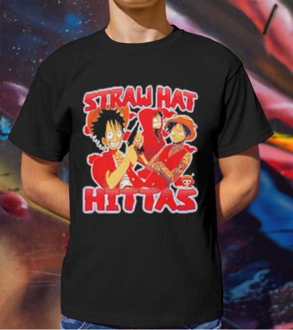 Straw Hat Hittas Monkey Luffy Anime Crossover T-Shirt