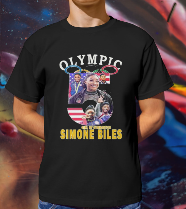 Olympic Five Rings Girl Of Gymnastics Simone Biles T-Shirt
