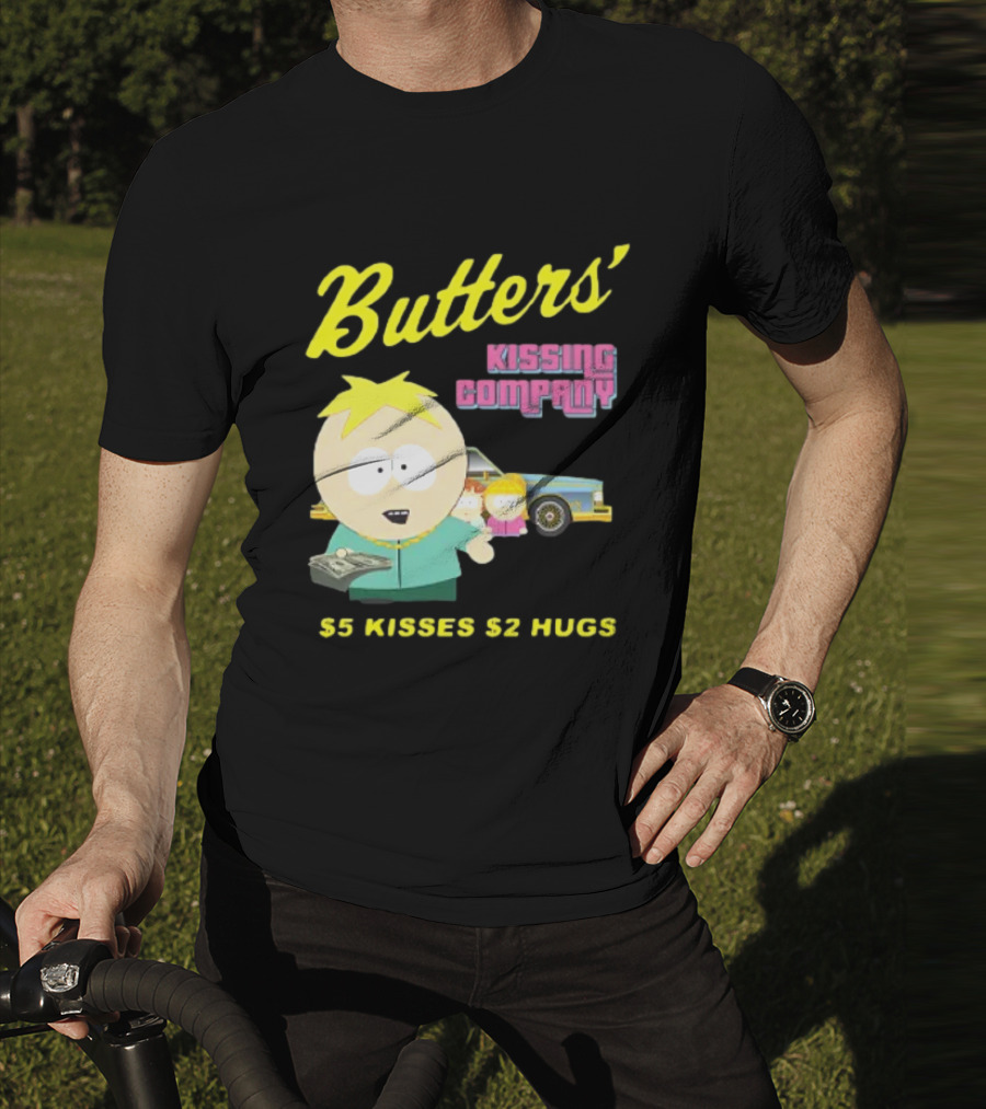 Butters' Kissing Company $5 Kisses $2 Hugs South Park Character T-Shirt