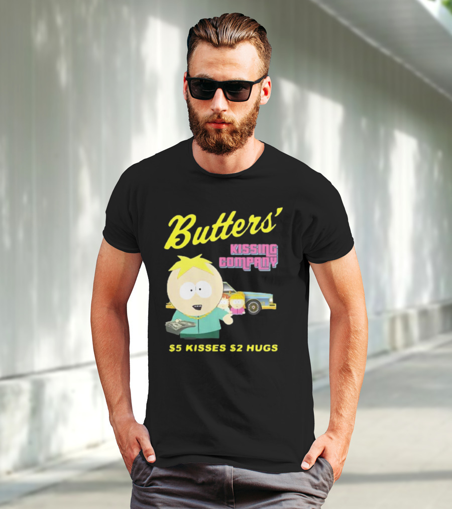 Butters' Kissing Company $5 Kisses $2 Hugs South Park Character T-Shirt
