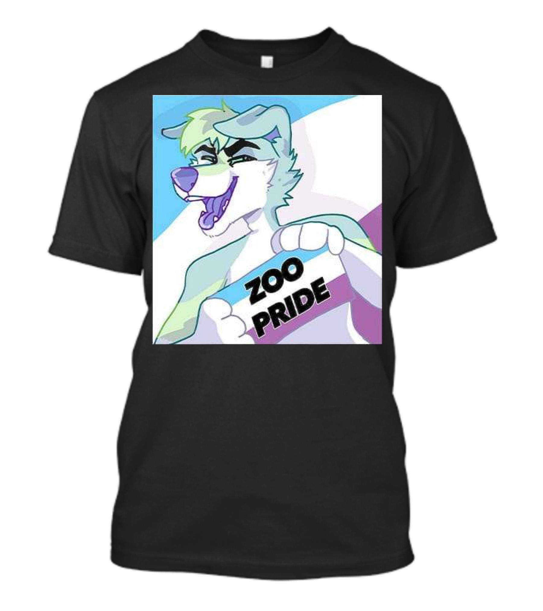 Zoo Pride Furry Character Holding Flag T-Shirt