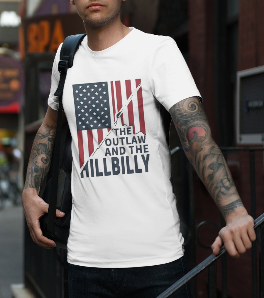 The Outlaw And The Hillbilly American Flag T-Shirt