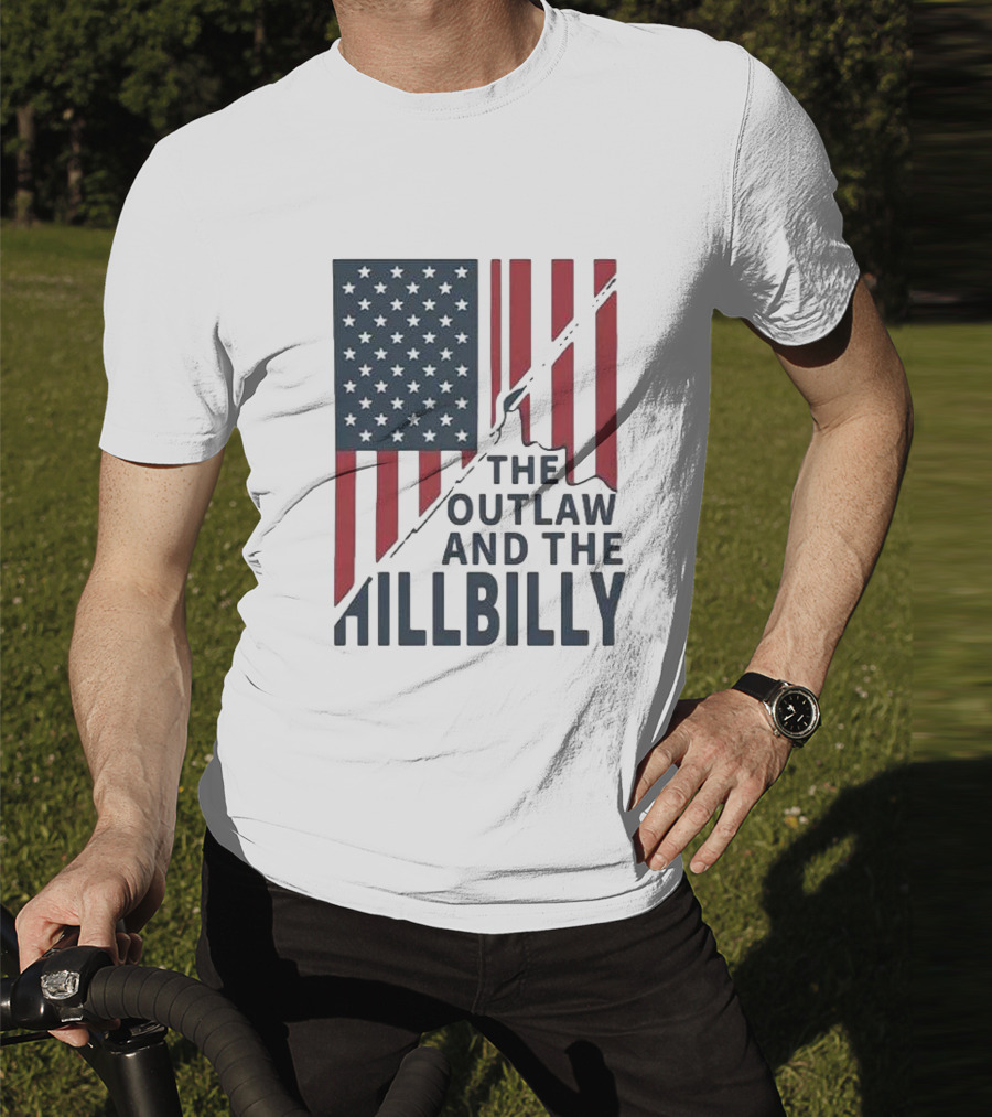 The Outlaw And The Hillbilly American Flag T-Shirt
