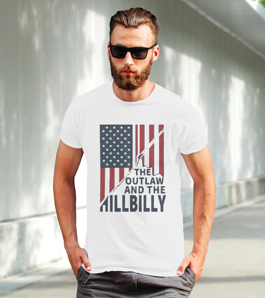 The Outlaw And The Hillbilly American Flag T-Shirt