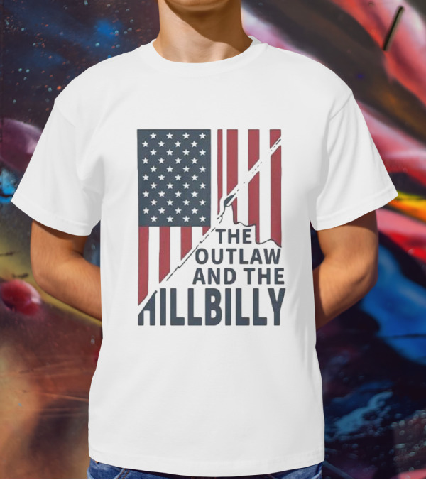 The Outlaw And The Hillbilly American Flag T-Shirt