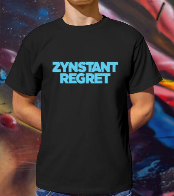 Zynstant Regret Bold Blue Typography T-Shirt