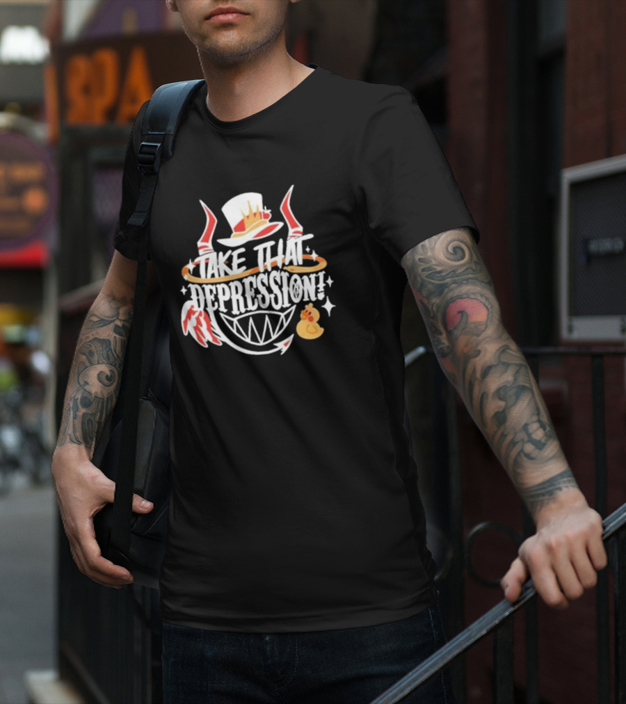 Hellaverse Take That Depression Hat Wings Duck Smile T-Shirt